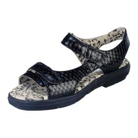 Buy Golfstream Two Strap Sandal Patent Black Exotic by Golfstream