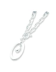 Sterling Silver Oval Toggle Necklace