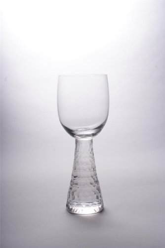 Set Of Four (4) - Romanian Glassware/Barware - Honeycomb Pattern Cone Shaped Stem - Arctic Collection - 14 Oz Wine Glasses