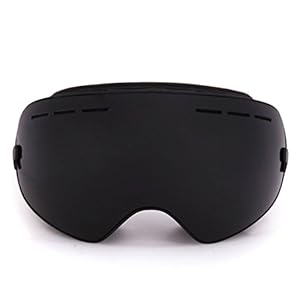 SameTop Mirror Coating Anti-fog UV 400 Protection Spherical Dual Lenses Snow Skate Ski Goggles Black