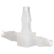 Value Plastics Tee Connector , Classic Barbs, 5/32"ID Tube, Kynar PVDF (Pack of 5)