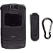High quality Black leather Clip-on case with ratcheting belt clip and karabiner for Motorola Razr V3 V3c V3i V3m V3r