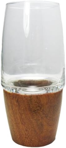 DIGS Classy Heavyweight Crystal Wall Glass with Sable Wood Bottom