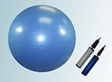 Extra Thick 65cm (26 inch) Anti-Burst Blue Yoga Ball with Pump, Yoga Beginner Balance Ball