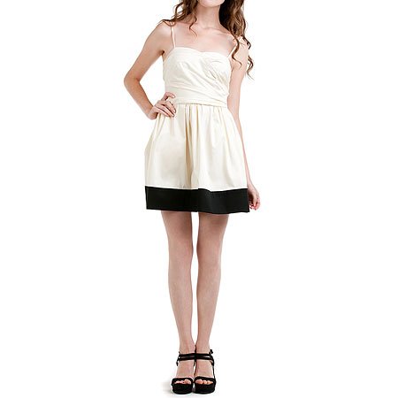 Cynthia Rowley Spectator Ivory  Black Dress