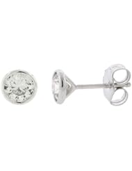 0.80ct 14k White Gold Diamond Round Bezel Stud Earrings