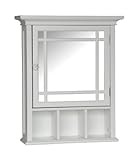 Elegant Home Fashions Neal Collection Mirrored Medicine Cabinet, White