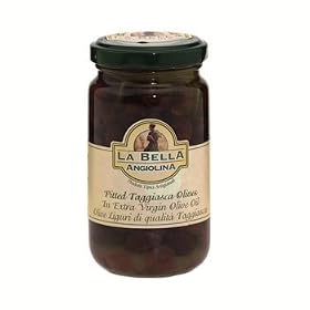 Taggiasca Olives in Extra Virgin Olive Oil - pitted - 6.5 oz 185 gr by La Bella Angiolina,... by Apilcina