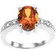 14K White Gold Mexican Fire Opal and Diamond Ring