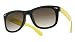 Neon Retro Wayfarer Sunglasses [2793] - Black / Neon Yellow Arm
