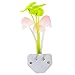 BINGONE Sensor LED Night Light, Colorful Small Mushroom Plants Style Wall Decoration Light Kids Home Room Lamp with US Plug (Leaf Mushroom A Pattern)