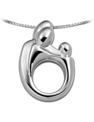Large Sterling Silver Original Mother and Child® Family Pendant by Janel Russell