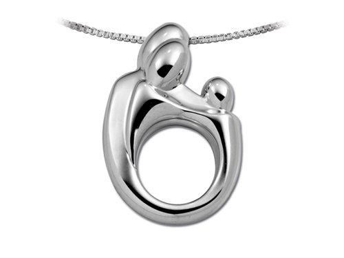 Large Sterling Silver Mother and Child® Family Pendant by Janel Russell