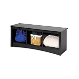Sonoma Cubbie Bench in Black Finish By Prepac Furniture