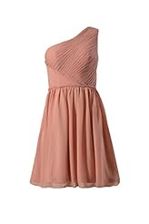 Lace Chiffon Cocktail Knee Length Short One Shoulder Bridesmaid Dress/Party Dress/Wedding Dress 
