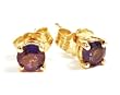 14k Yellow Gold Natural Sapphire Stud Earrrings Ct.tw 0.70