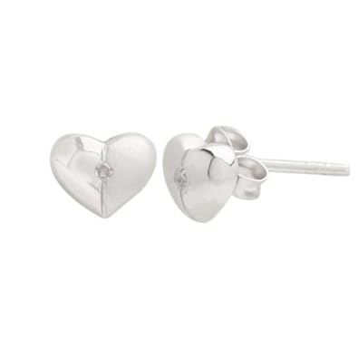 Cheap Girls Jewelry Sterling Silver Childrens Heart Button Earrings For Sale