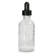 Qorpak GLC-05726 Clear Glass Round Dropper Bottle with 22-400 Black Polypropylene Glass Dropper Assembly, 48mm OD x 112mm Height, 4oz Capacity (Case of 24)