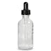 Qorpak GLC-05726 Clear Glass Round Dropper Bottle with 22-400 Black Polypropylene Glass Dropper Assembly, 48mm OD x 112mm Height, 4oz Capacity (Case of 24)