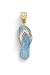 14k Two-Tone Diamond-Cut Light Blue Opal Flip-Flop Pendant - JewelryWeb