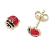 Miore Kinder-Ohrstecker Marienk�fer 750 Gelbgold rot emailliert MK008E