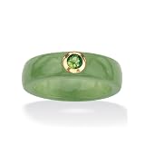 Lux 10k Gold Green Jade And Peridot Ring