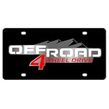 4x4 Offroad 4 Wheel Drive License Plate on Black Steel by GMC
