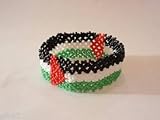 Beaded Palestine Flag Elastic Bracelet Wristband