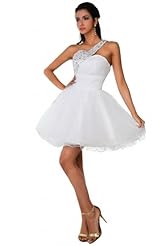 A-line One Shoulder Chiffon Empire   Waistline Beaded Sweetheart Cocktail Short Evening Dress/Bridesmaid Dress/Prom Dress/Party Dress 