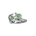 T77R552--Sterling Silver Hawaiian Green Turquoise Double Honu (turtle) Ring