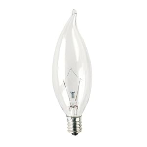 Bulbrite KR25CFC 32 25W Krystal Touch Flame Tip Chandelier Bulb (CA10), Candelabra Base by Bulbrite