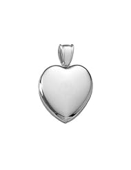 Platinum Heart Premium Weight Locket 3/4 inch x 3/4 inch in Platinum