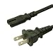 Figure of 8 to 2 pin USA mains power cable BLACK 1.8m