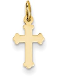 14k Yellow Gold Mini Polished Cross Charm