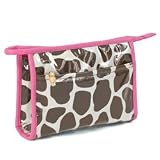Toss Designs Pink & Brown Giraffe Nylon Traveler Cosmetic Bag