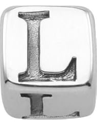 Persona Sterling Silver Sterling Silver Initial "L" Charm fits Pandora, Troll & Chamilia European Charm Bracelets