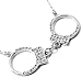Trendy Silver Plated Crystal Embellished Handcuffs title=