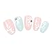 Nicedeco Beautiful & Fun & Colorful & Fashion Nail Tattoo Stickers Nail Decal Water Transfer Decals White Floral Hibiscus Flower Design