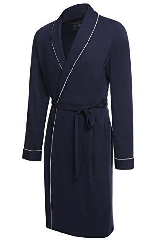 Ekouaer Mens Knit Sleepwear Lightweight Short Spa Robe Bathrobe Eco-friendly