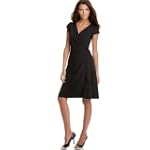 Studio M Flutter-Sleeve Matte Jersey Wrap Dress