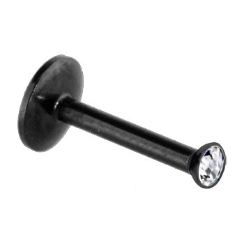 16 Gauge Black TITANIUM BIOPLAST Clear Gem Monroe 5/16 Inches