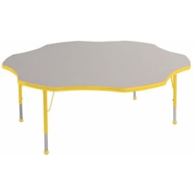60 Flower Activity Table with Adjustable Toddler Legs - Yellow by Ecr4kids