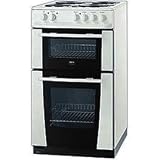 Zanussi 50cm electric cooker, solid plate hob with 3 fast zones, white
