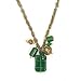 Glass and Brass Beads, Suede, Green Bauble Pendant 