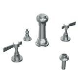 Jado 845144.144 Savina 3-Hole Bidet Faucet with Lever Handle, Brushed Nickel