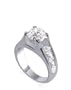 Sterling Silver Brilliant Cut Clear Cubic Zirconia Ring Size 6 to 9