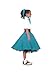 Hip Hop 50's Shop 1950s Girls Poodle Skirt Costume for Kids (Child Medium Teal)