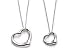 Sterling Silver Two Floating Heart Pendants -large & small heart each with 18 inch chain