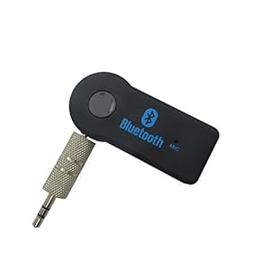 FINOO ® | Drahtlos Bluetooth 4.1 Audio Musik Streaming Empfänger Adapter Audiogeräte für KFZ Auto Lautsprechersystem mit Stereo 3.5 mm Aux Input Jack - Schwarz