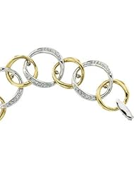14K White Gold /Yellow Gold 3/4Cttw Two Tone Diamond Bracelet